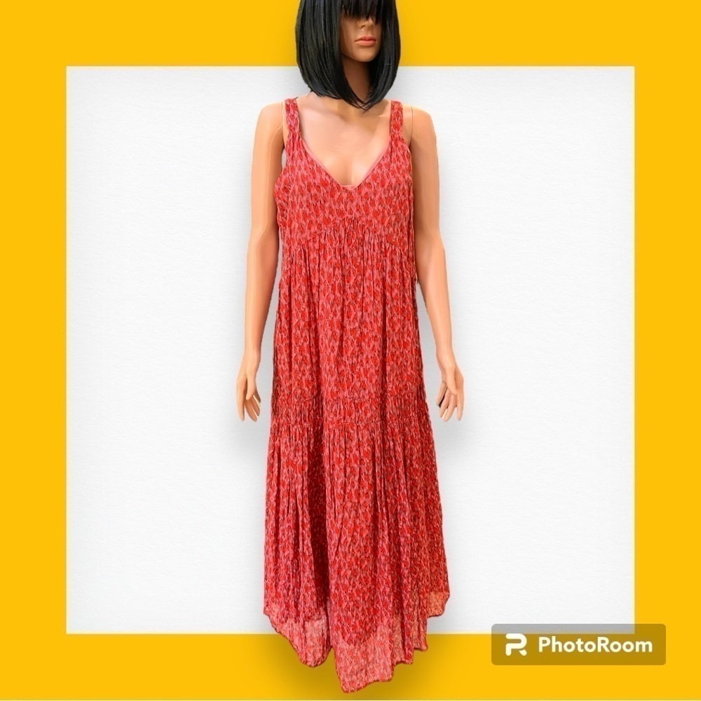 Joie Floral Leopard Maxi Dress Tea Rose Small